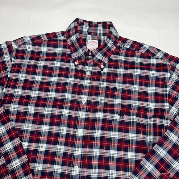 Brooks Brothers American Supima Cotton Button Down Shirt SIZE M Plaid - Picture 10 of 12